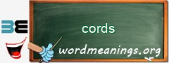 WordMeaning blackboard for cords